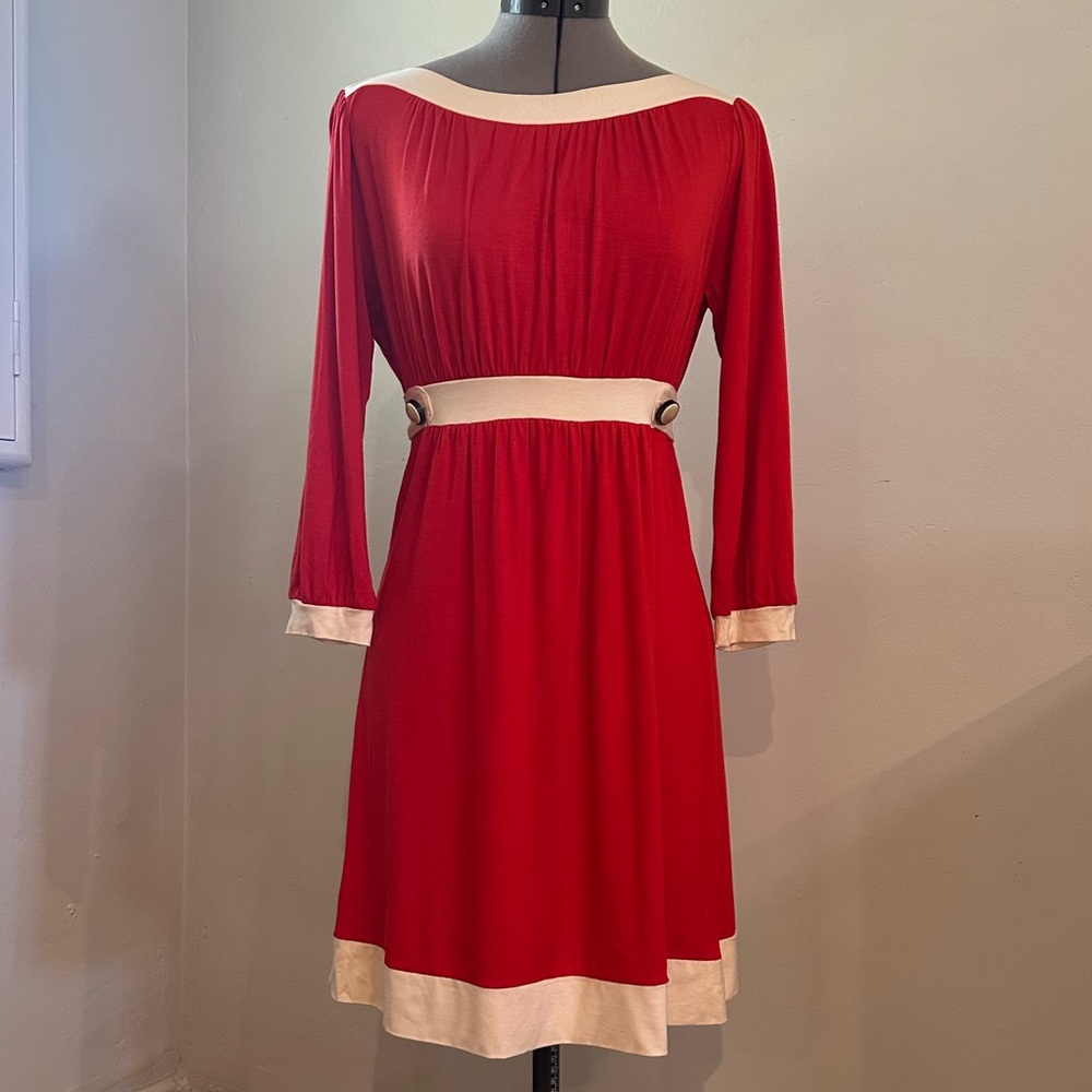 Ella Moss Red and Cream Dress